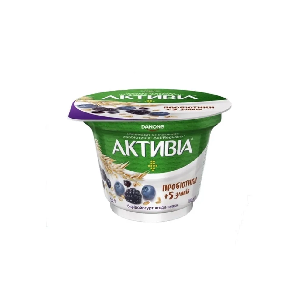 Йогурт Активіа Ягоди- злаків стак. 180гр  арт. 06639 