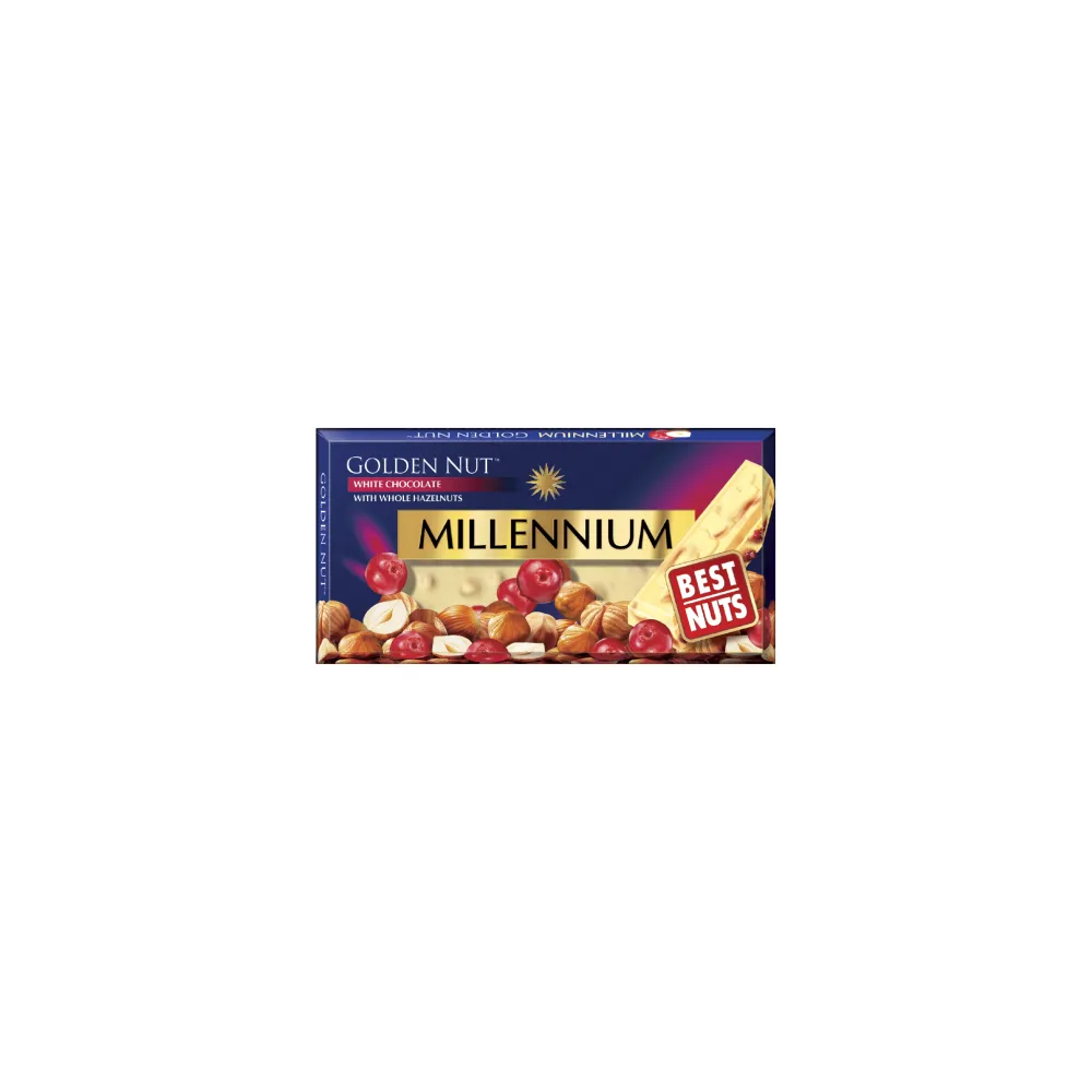 Шоколад Millennium Gold з ціл.гор. та клюквою білий 100гр  арт. 08590 