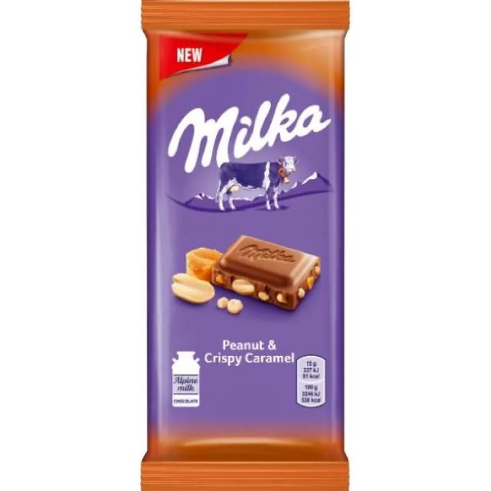 Шоколад Milka арахіс-карам. 90гр  арт. 08370 