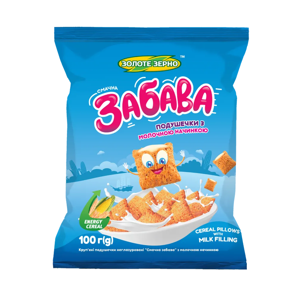 Подушечки Забава з молочною начинкою 100гр  арт. 02315 