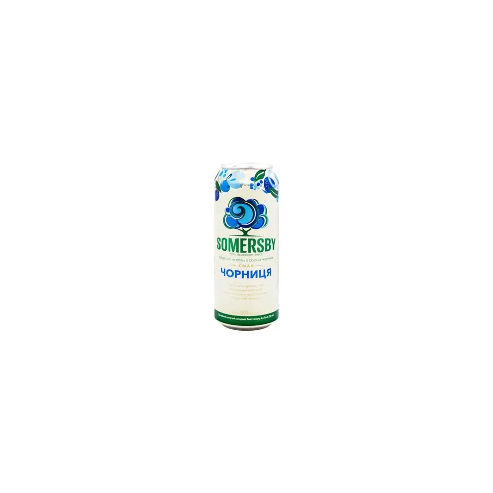 Напій слабоалкогольний Сидр Somersby Чорниця з/б 0,5л  арт. 10244 