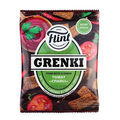 Грінки Flint житні Томат спайсі 60гр  арт. 06716