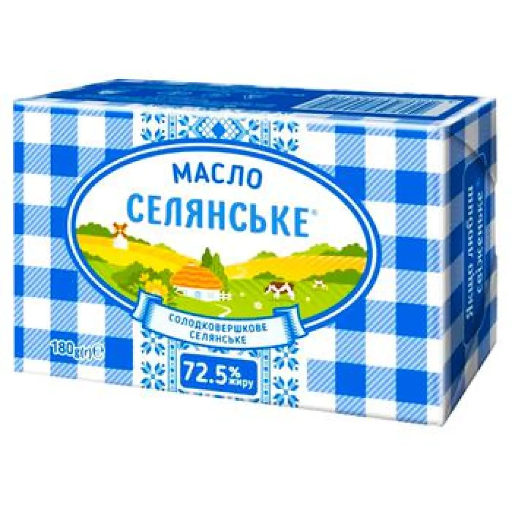 Масло Селянське безлакт. 72.5% 180гр  арт. 05216 