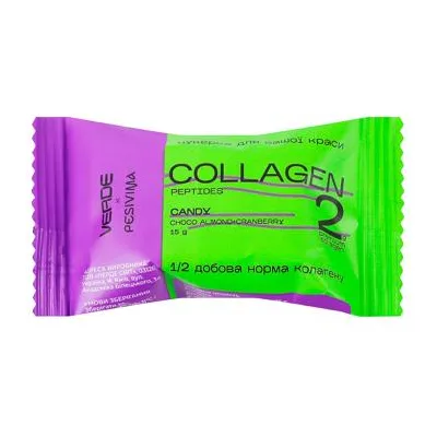 Цукерка Verde Colagen миндаль та біл.шок 15гр  арт. 09302