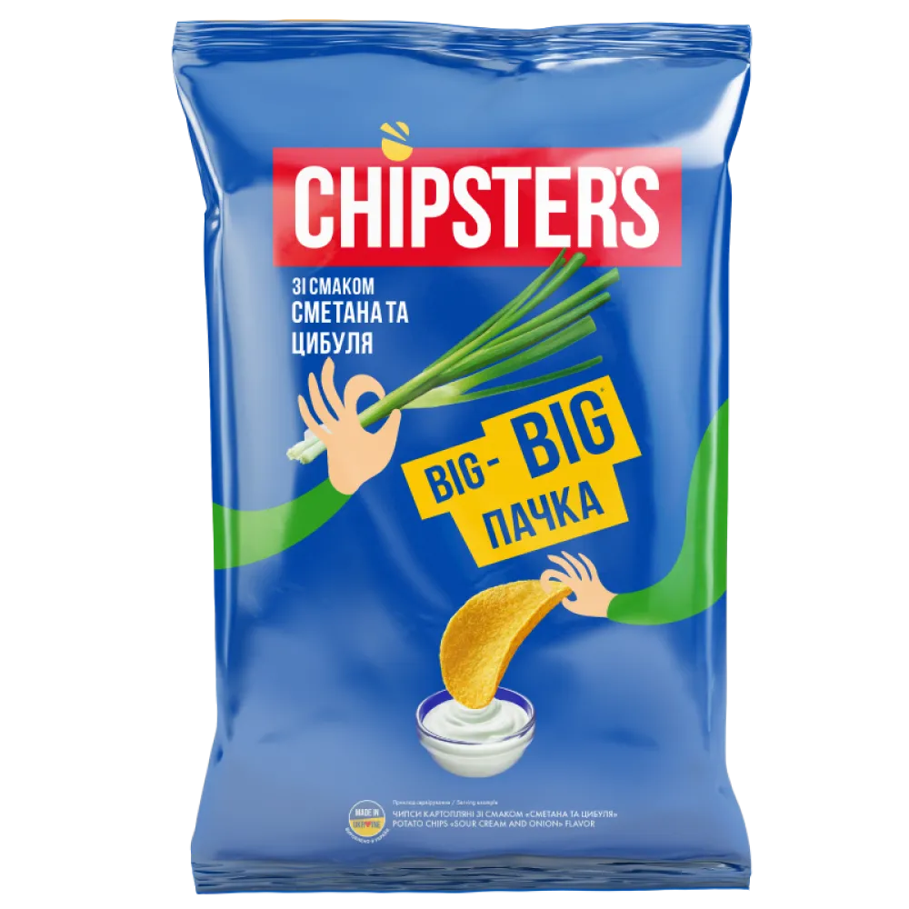 Чипси Chipster's Сметана та цибуля 70гр  арт. 00612 