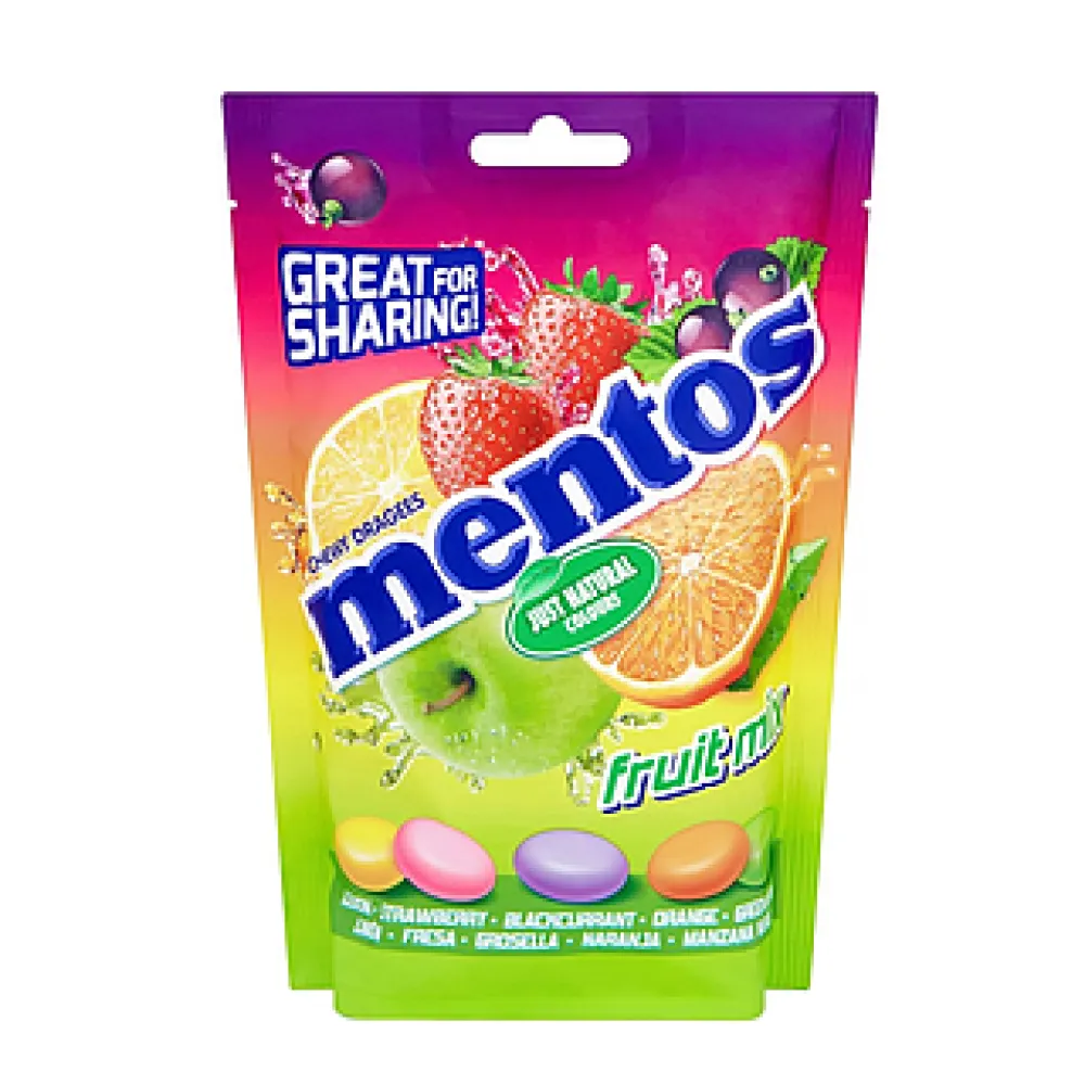 Цукерка Mentos Жув. фрукт.мікс 160гр  арт. 07280 