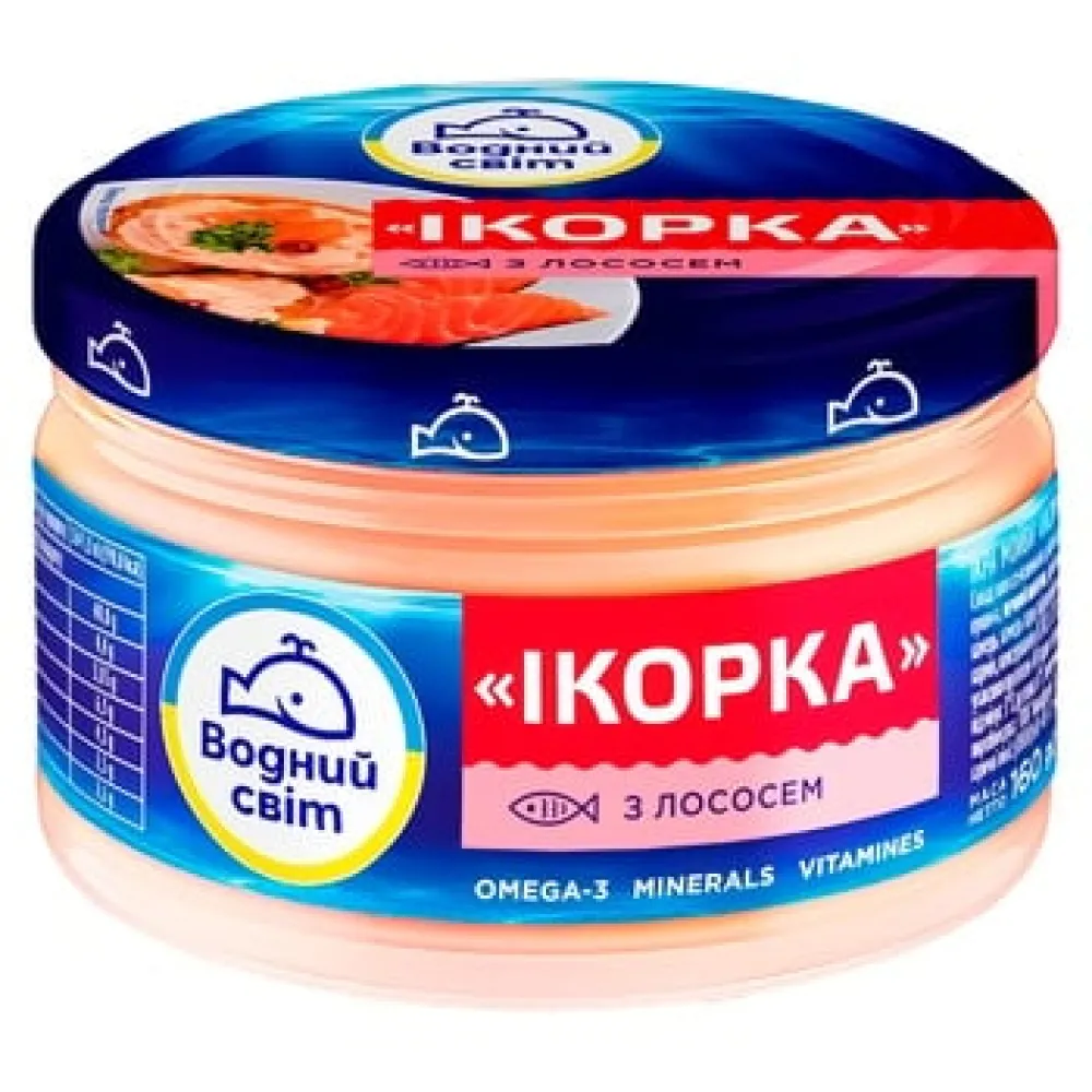 Ікорка Водний світ Украина зі шмат. лосося с/б 160гр  арт. 03413 