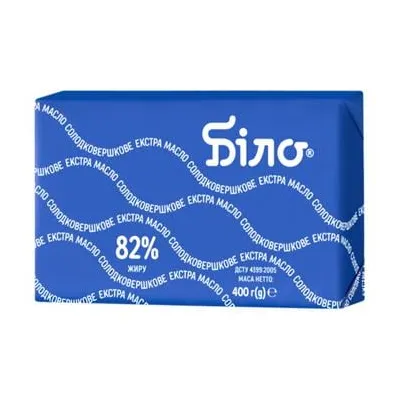 Масло Білоцерківське екстра 82% 400гр  арт. 04237