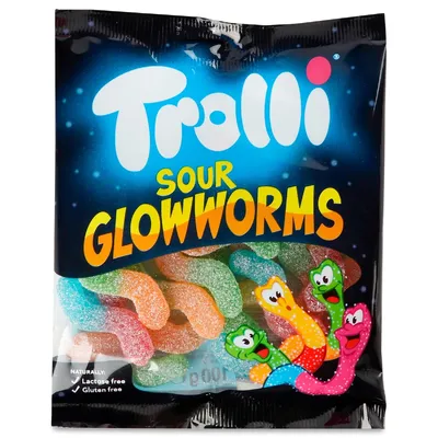 Желейна цукерка Trolli Sour Glowworms 100гр  арт. 08484