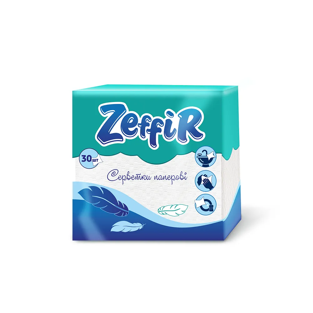 Серветки паперові Zeffir 30шт  арт. 08260 
