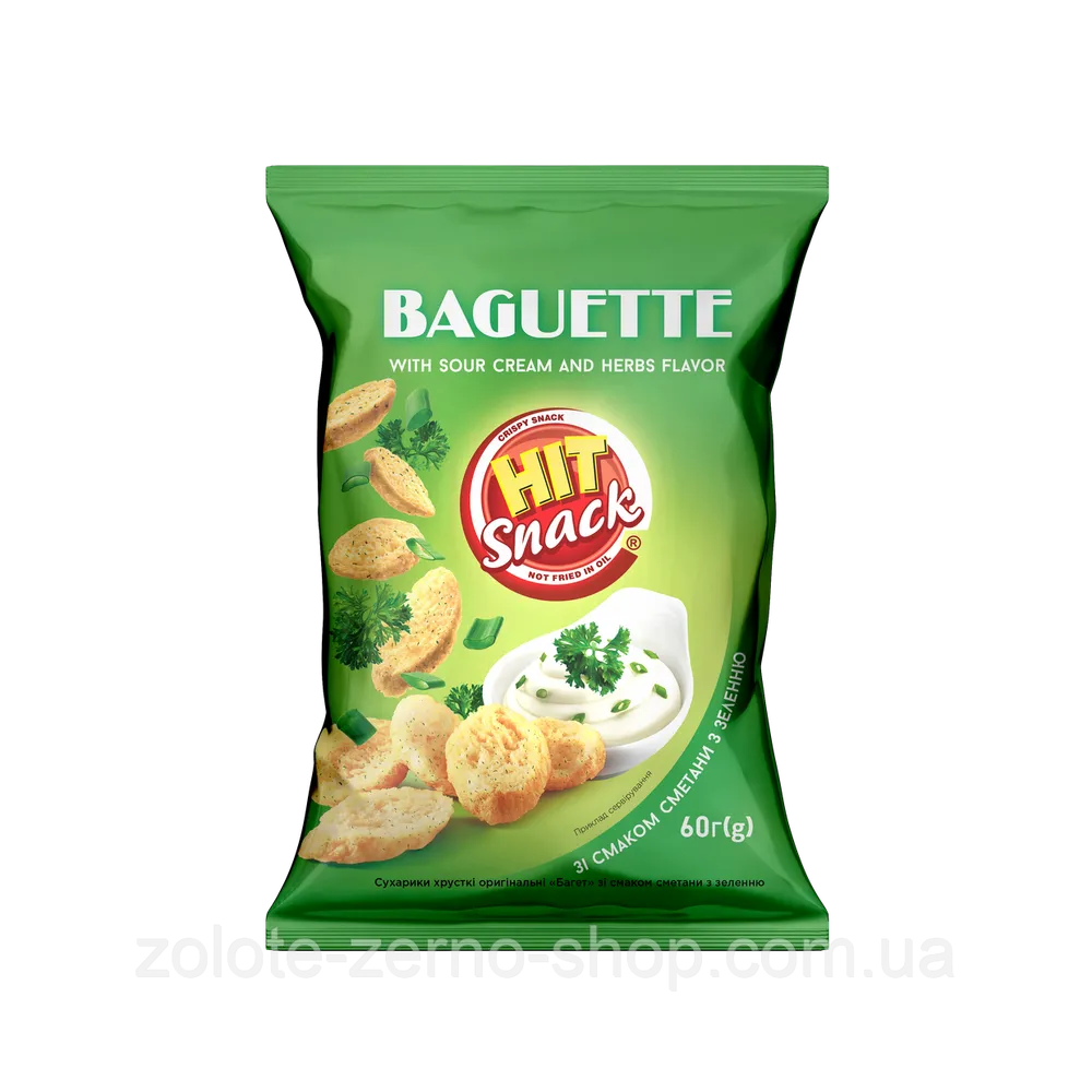 Сухарики Hit Snack Сметана-зелень 60гр  арт. 09585 
