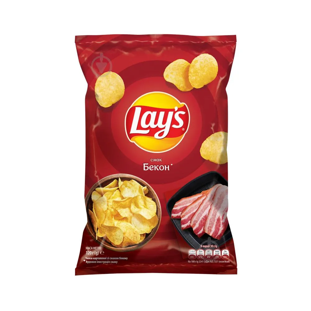 Чипси Lay's бекон 120гр  арт. 05178 