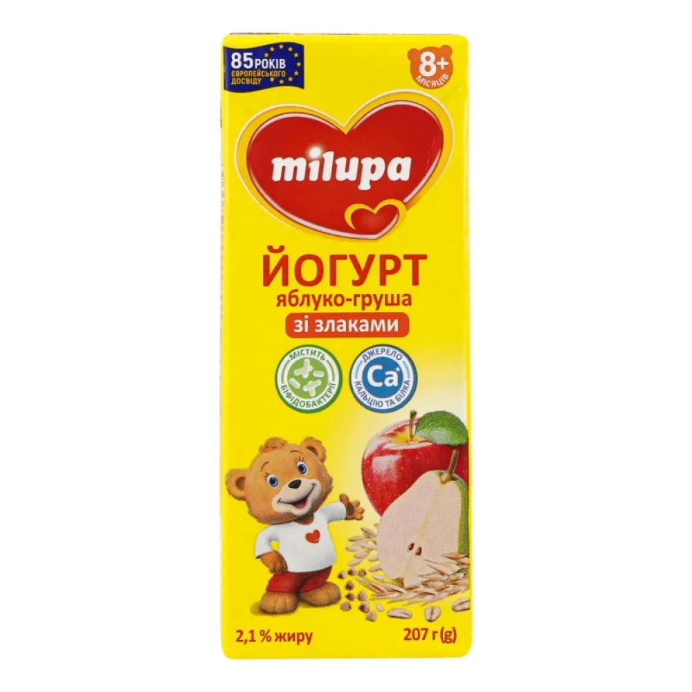 Йогурт Milupa ябл-гр-злаки 207гр  арт. 07796 