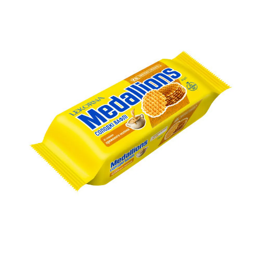 Вафля Lekorna Medallions Пряжене молоко 65гр  арт. 11020 