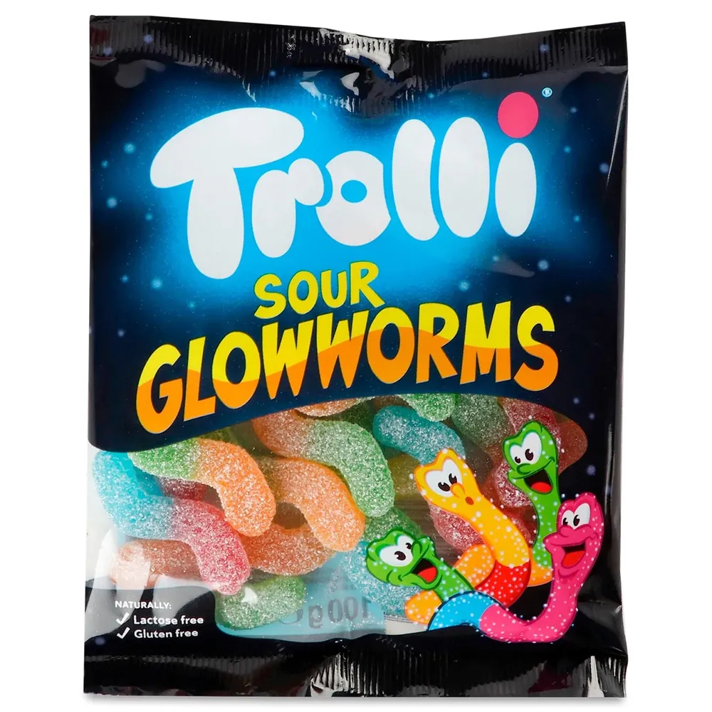 Желейна цукерка Trolli Sour Glowworms 100гр  арт. 08484 