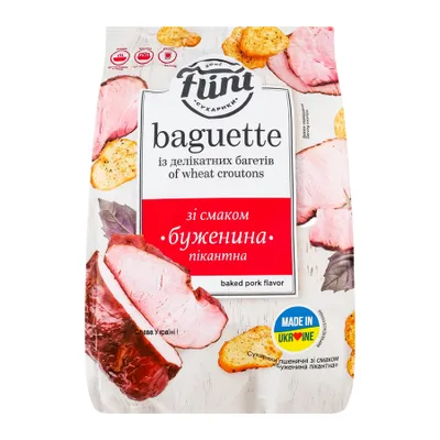Сухарики Flint Baguette буженина пік. 100гр  арт. 05585