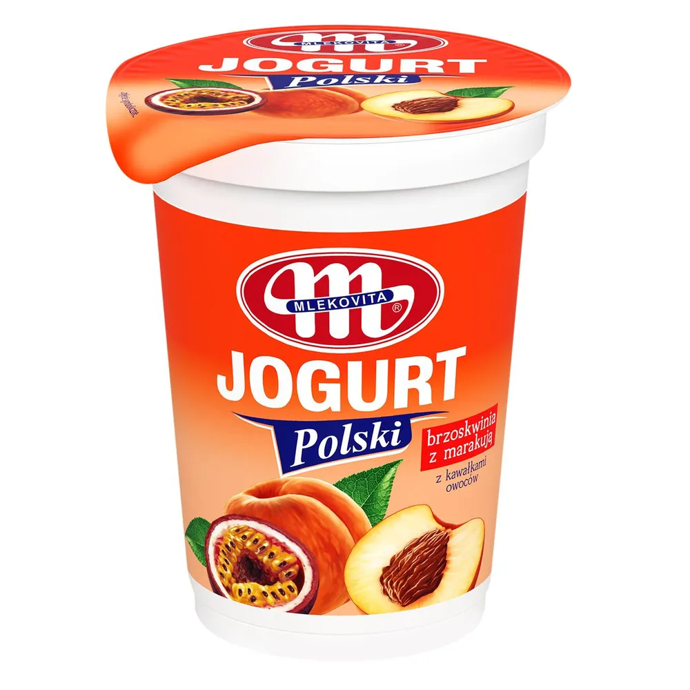 Йогурт Mlekovita Персик-маракуйя 350гр  арт. 08451 