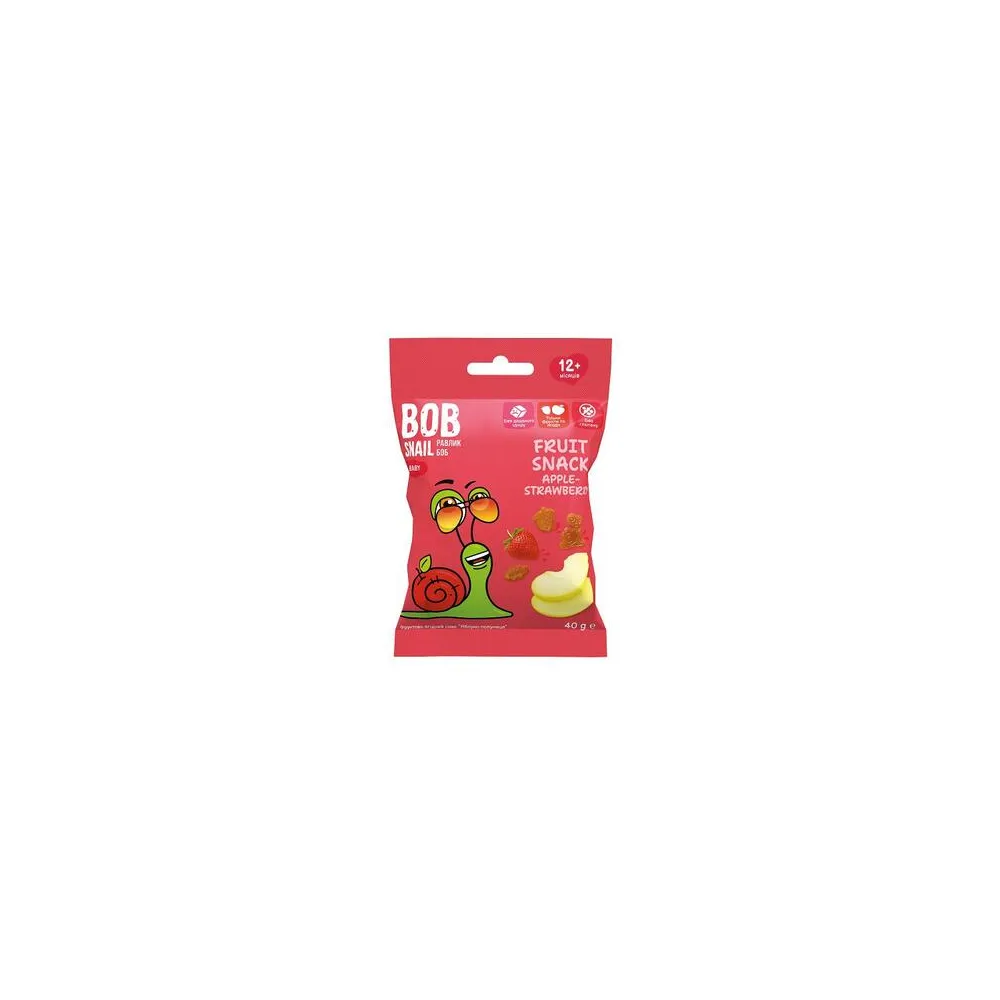 Фруктовий снек Bob Snail ябл-полуниця 40гр  арт. 06743 
