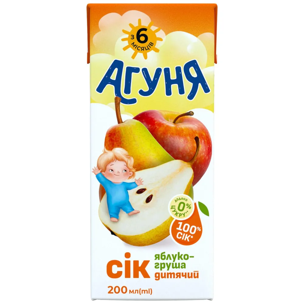 Сік Агуня Ябл-груша 200мл  арт. 10754 