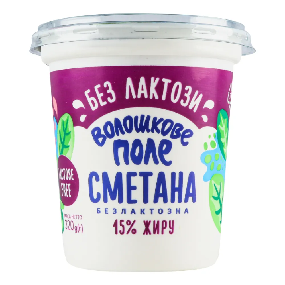 Сметана Волошкове поле безлакт. 15% 300гр  арт. 07638 