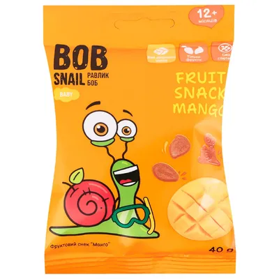 Фруктовий снек Bob Snail Манго 40гр  арт. 06739