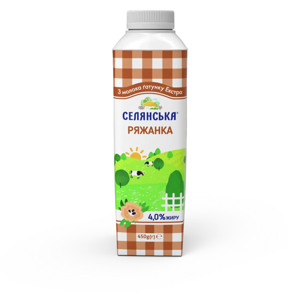 Ряжанка Селянське 4% пл. 450гр  арт. 01673 