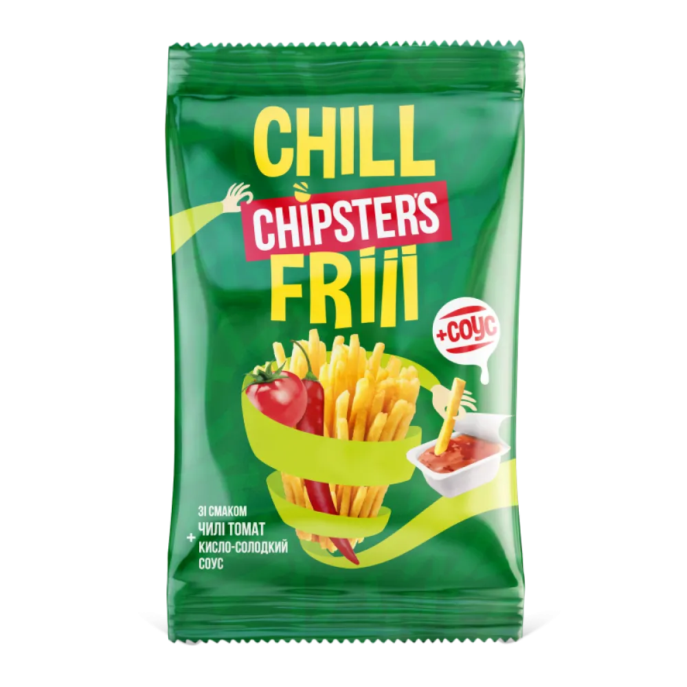 Картопля Chipster's Чилі томат з соусом 55гр+15гр  арт. 06701 