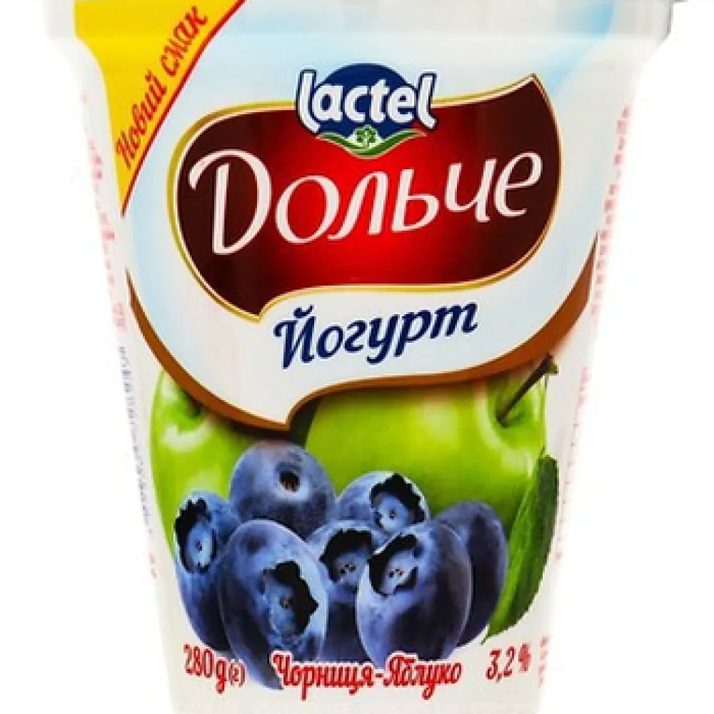 Йогурт Дольче Чорниця-яблуко 280гр  арт. 04386 