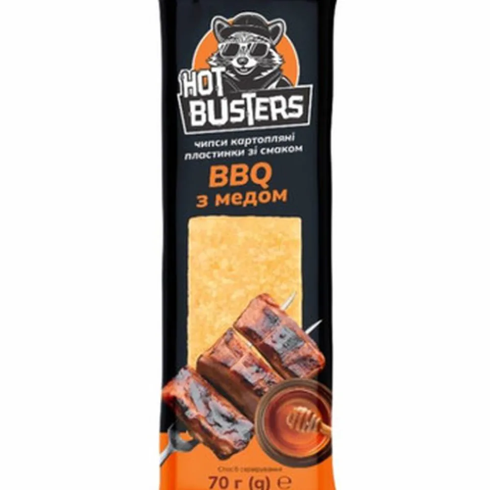 Чипси Hot Busters BBQ з медом 70гр  арт. 06467 