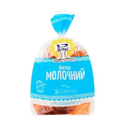 Батон НБХЗ молочний (наріз) 200гр  арт. 10005
