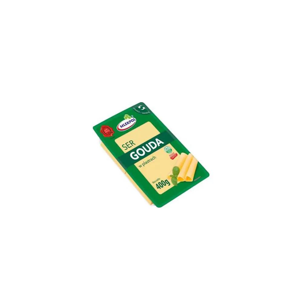 Сир Mlekpol Gouda наріз. 400гр  арт. 00889 