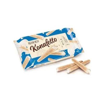 Вафельні трубочки Roshen Konafetto молочні 140гр  арт. 06960