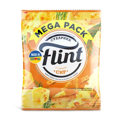 Сухарики Flint пшен.-житн. сир 100гр  арт. 06709