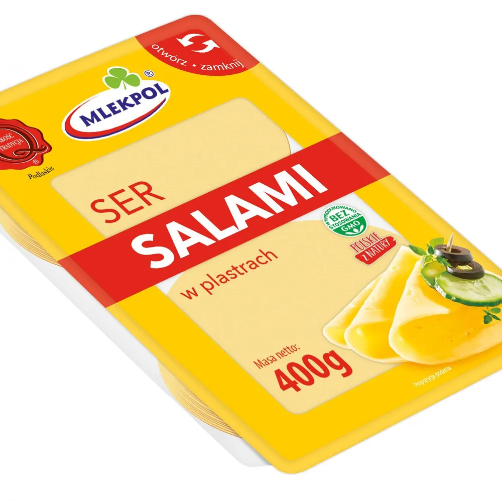 Сир Mlekpol Salami наріз. 400гр  арт. 01976 