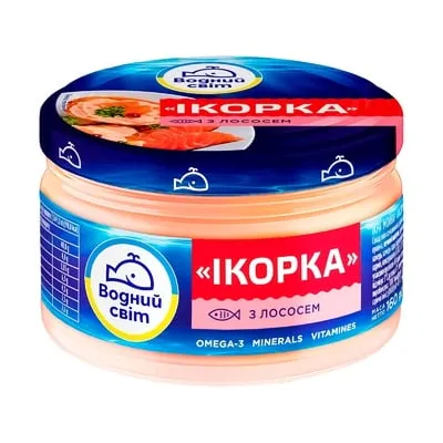 Ікорка Водний світ Украина зі шмат. лосося с/б 160гр  арт. 03413