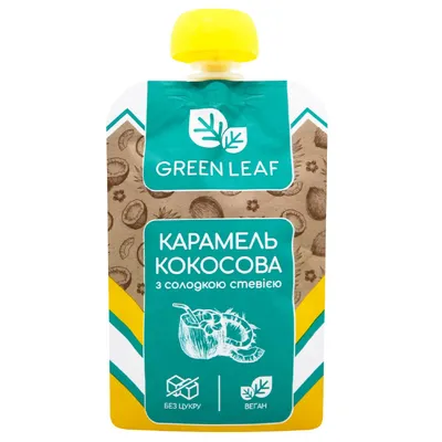 Карамель кокосова Green Leaf з солодкою стевією арт. 08864