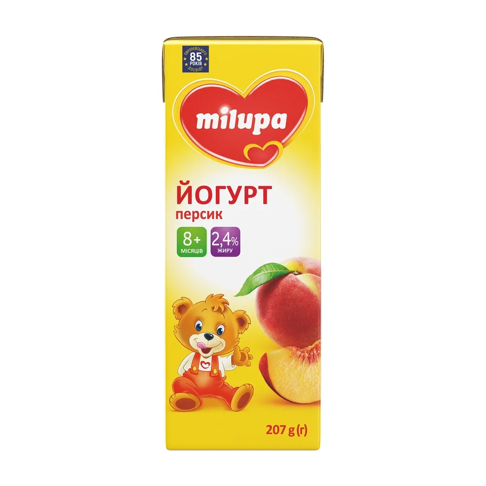 Йогурт Milupa персик 207гр  арт. 04589 
