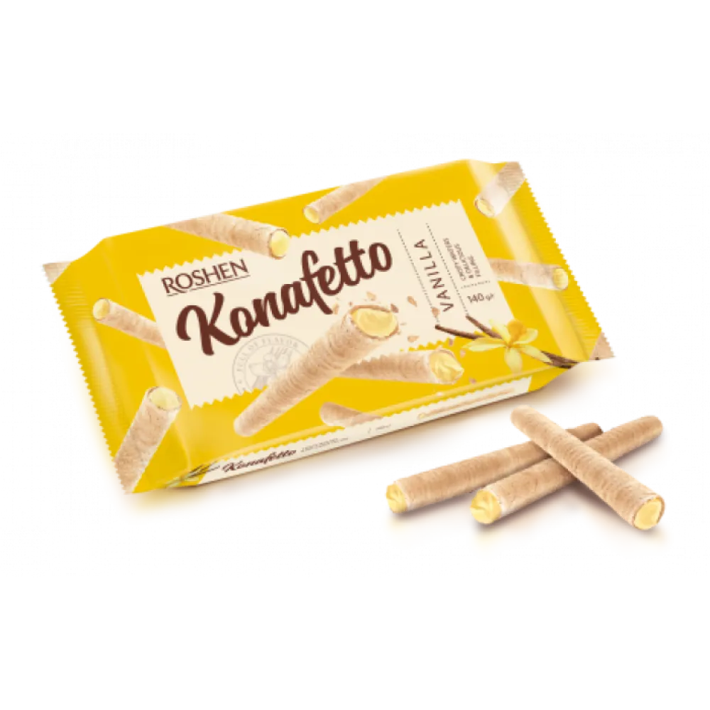Вафельні трубочки Roshen Konafetto ваніль 140гр  арт. 05529 