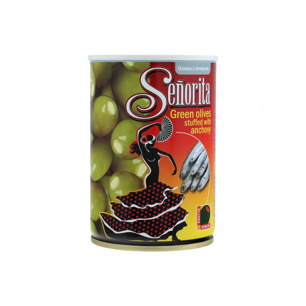 Оливки Senorita з анчоусами 280гр  арт. 00491 