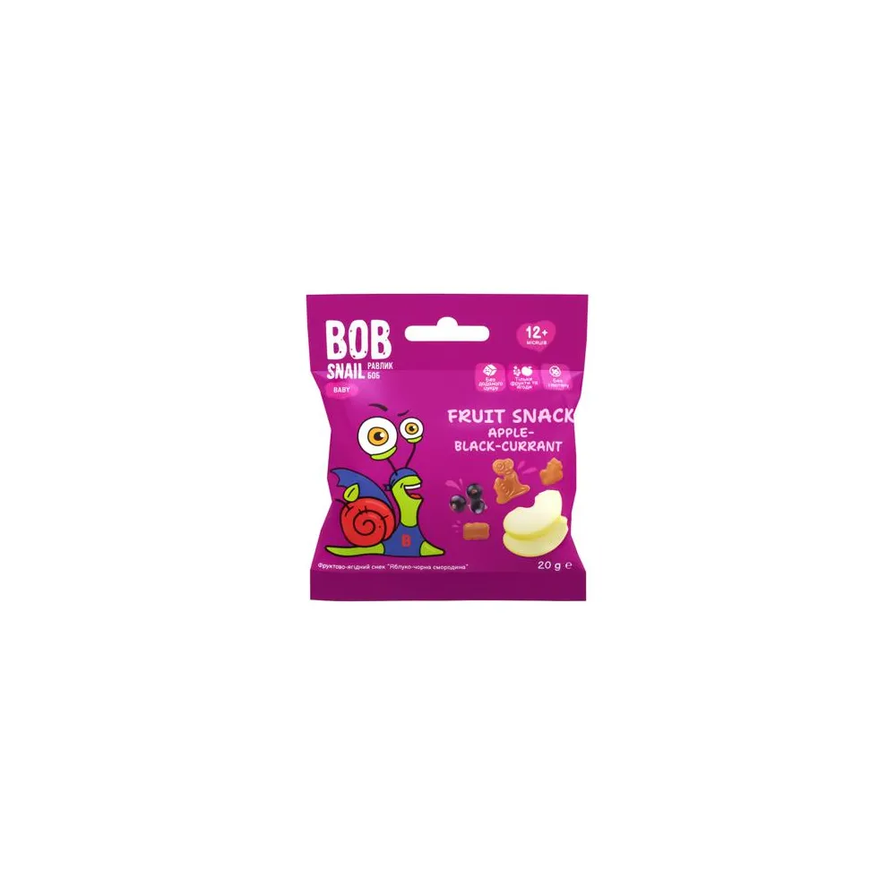 Фруктовий снек Bob Snail Ябл-чорниця 20гр  арт. 10548 
