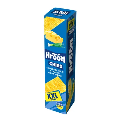 Чипси Hroom пласт.Сир та цибуля 100гр  арт. 00601
