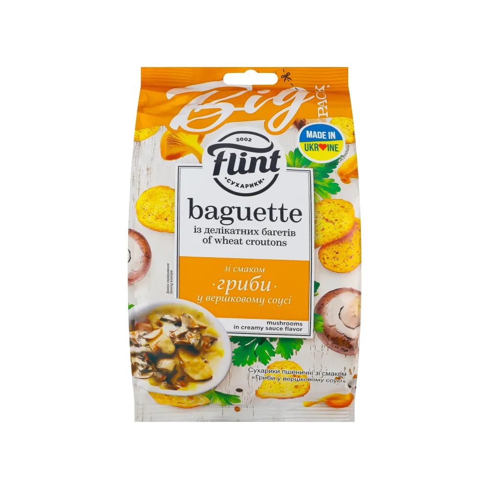 Сухарики Flint Baguette Гриби у соусі 140гр  арт. 03831 