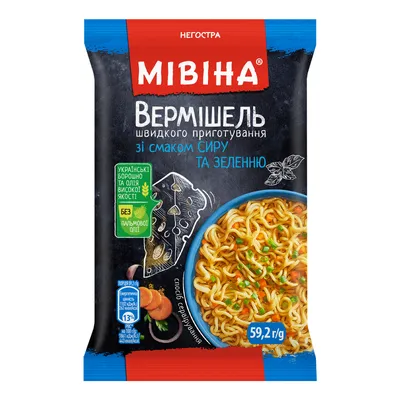 Вермішель швидкого приготування Мівіна Сир-зелень 59,2гр  арт. 08415