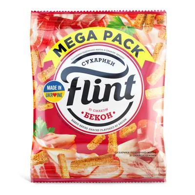 Сухарики Flint пшен.-житн.Бекон 100гр  арт. 00551