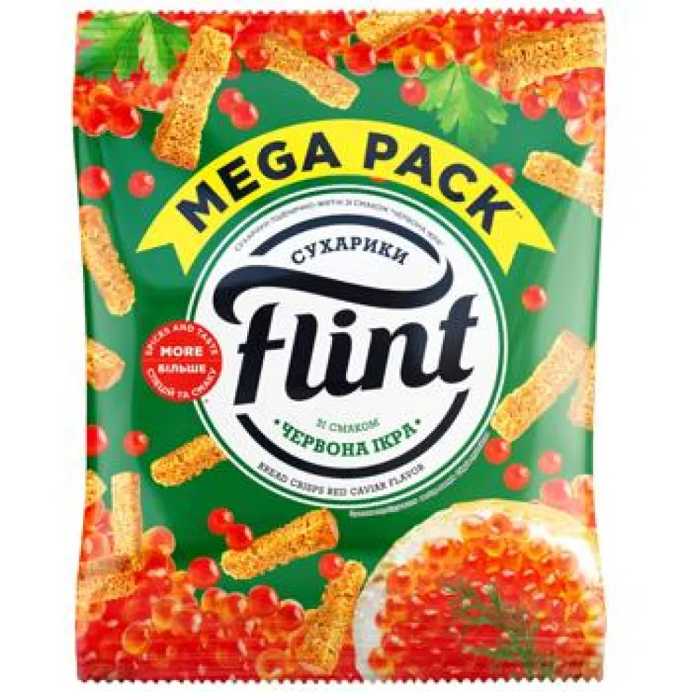Сухарики Flint пшен.-житн.Червона ікра 100гр  арт. 10204 