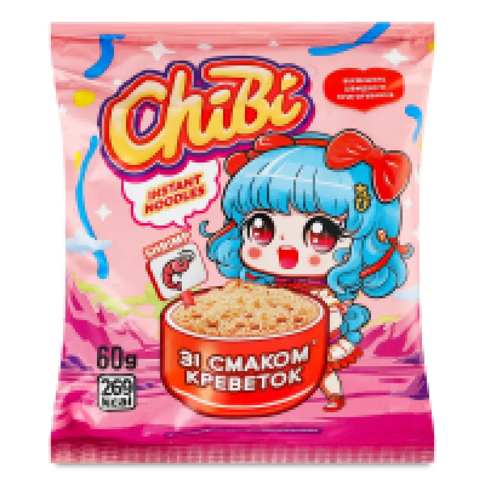 Вермішель швидкого приготування ChiBi Креветка 60гр  арт. 07897 