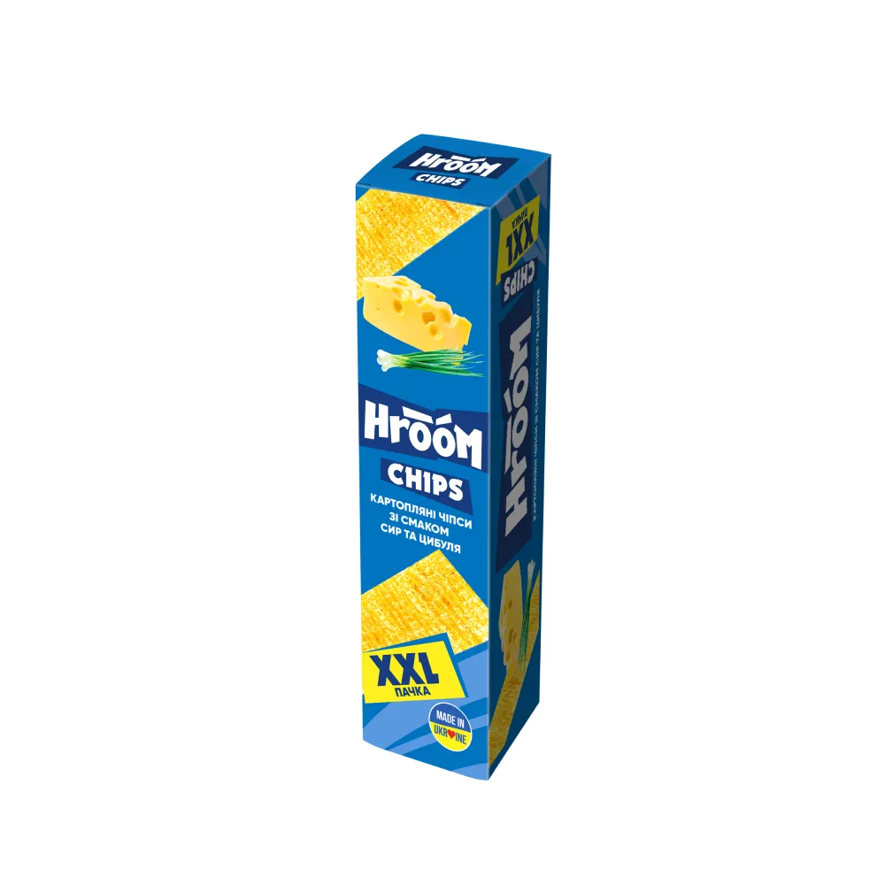 Чипси Hroom пласт.Сир та цибуля 100гр  арт. 00601 