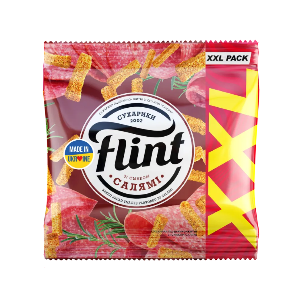 Сухарики Flint пшен.-житн.Салямі 140гр  арт. 00554 