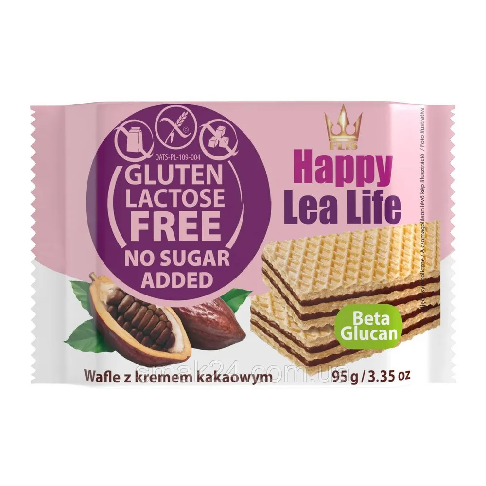 Вафля Happy без глют.та цукру шок. Lea Life 95гр  арт. 06432 