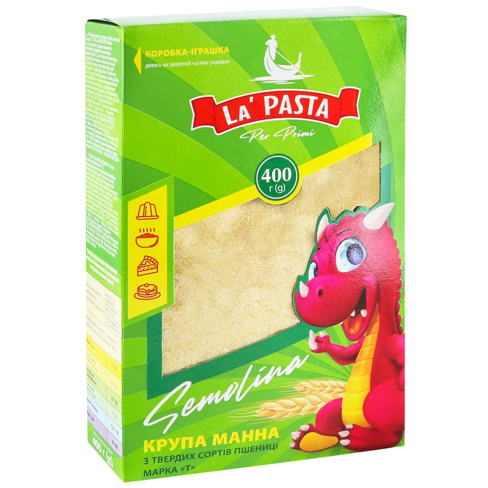 Крупа La Pasta Манна з твердих сортів пшениці 400гр  арт. 11063 